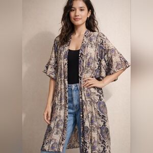 Free People Long Kimono Duster – Boho Chic, Lightweight & Flowy
